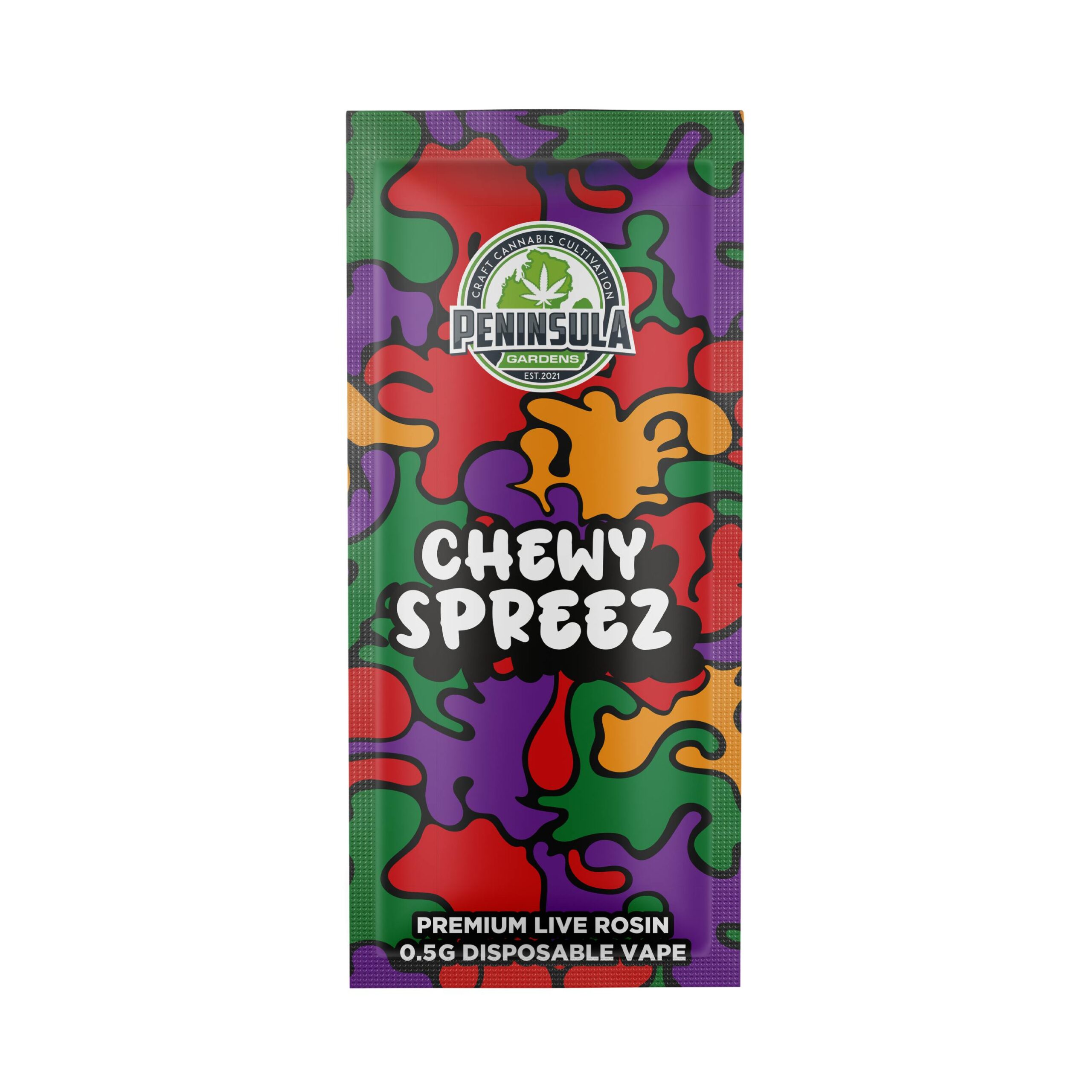 eb4940d11f495936f143dffd3271ca07 Chewy Spreez .5g Hash Rosin All in One by Peninsula Gardens - Image 1